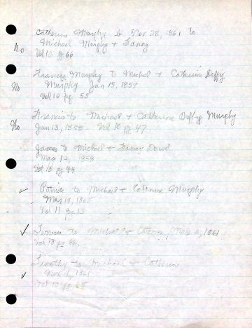 MURPHY vital records 1859 1865